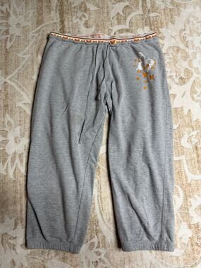 Y2k Gray Butterfly Capri Sweatpants